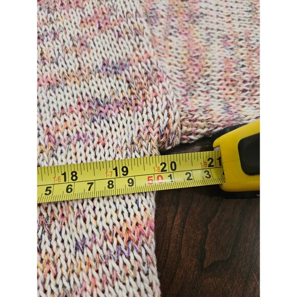 Soft Surroundings Cardigan Multicolor Crochet Boho Open Front Size L Sweater - Picture 4 of 8